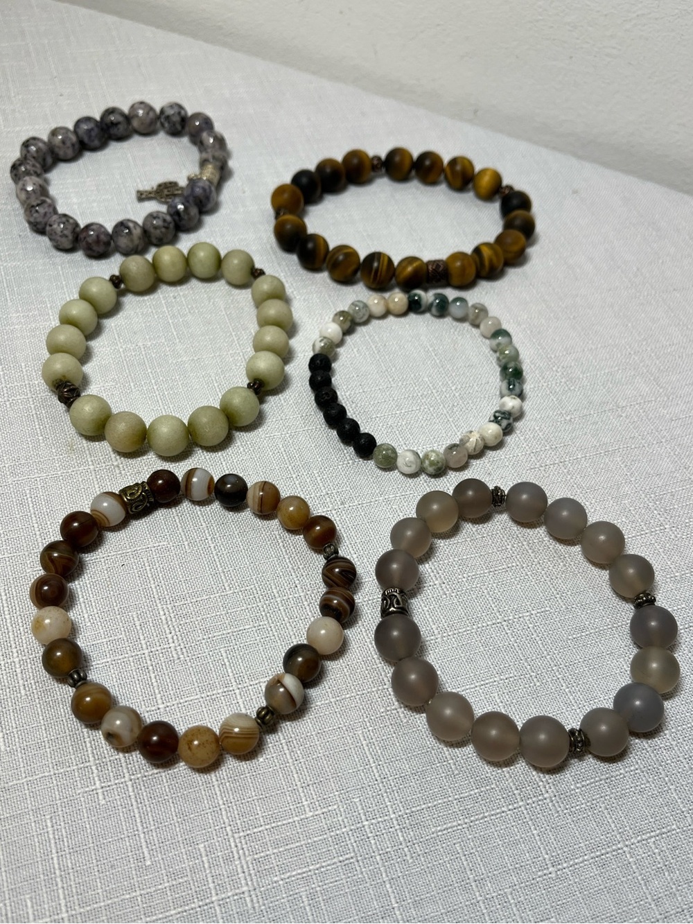 Mixed Bead Stretch Bracelet
Neutral Tones. Boho. Layer! 
Lot of 6